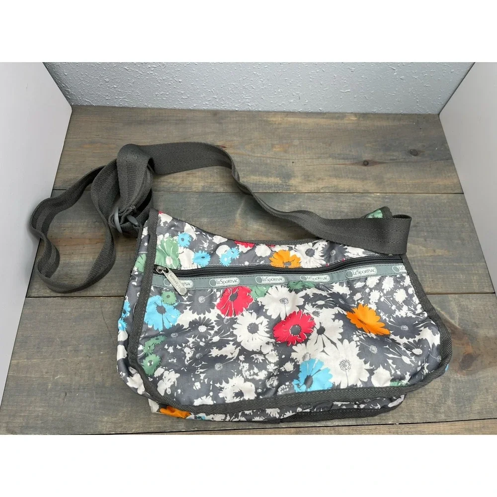 LeSportsac Bag Chroma Flower Floral‎ Print Hobo Purse READ!